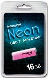 Integral Neon USB stick 16GB USB 2.0 roze