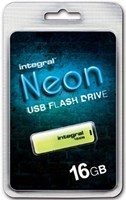 Integral Neon USB stick 16GB USB 2.0 geel