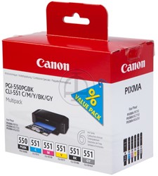 Canon PGI-550 zwart en CLI-551 kleuren cartridge