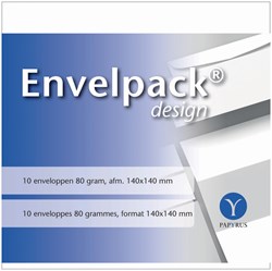 Vierkante enveloppen 140x140mm Papyrus zonder venster pak van 10 stuks wit 10x stuk