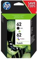 HP 62 multi pack zwart + 3 kleuren N9J71AE