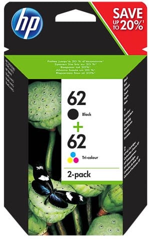 HP 62 multi pack zwart + 3 kleuren N9J71AE