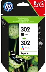 HP 302 multipack zwart + 3 kleuren X4D37AE