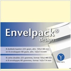 Dubbele kaarten +enveloppen Papyrus Formaat envelop 114 x 162 mm ivoorwit