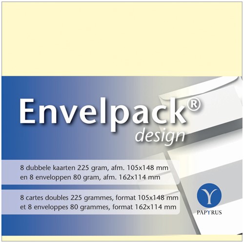 Dubbele kaarten +enveloppen Papyrus Formaat envelop 114 x 162 mm ivoorwit