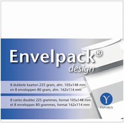 Dubbele kaarten +enveloppen Papyrus 114x162mm wit