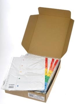 Tabbladen set genummerd 1-5-2