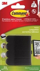 Command fotolijststrip, small, draagvermogen 1,8 kg, zwart, blister van 8 stuks