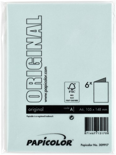 Correspondentiekaart Papicolor dubbel 105x148mm Zeegroen-3