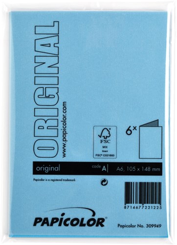 Correspondentiekaart Papicolor dubbel 105x148mm Hemelsblauw-2