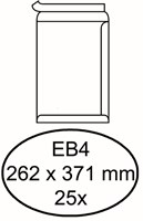 Akte Envelop 262x371mm Hermes zonder venster met plakstrip pak van 25 stuks wit