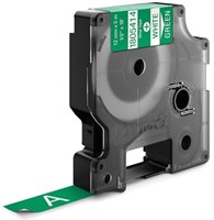 Dymo RHINO label 12 mm wit op groen vinyl-2
