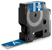 Dymo RHINO label 19 mm wit op blauw vinyl-2