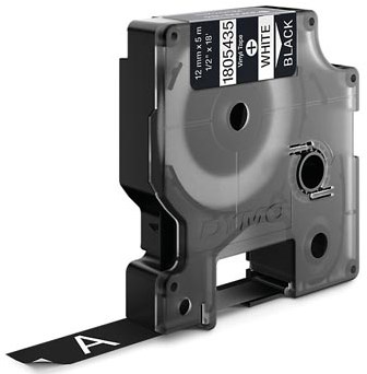 Dymo RHINO label 12 mm wit op zwart vinyl-2