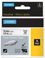 Dymo RHINO Krimpkous 12 mm zwart op wit