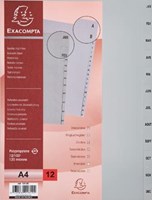 Tabbladen maanden januari-december A4 grijs plastic 12 tabs Exacompta