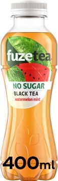 Fuze Tea frisdrank, niet-bruisend, zonder suiker, fles van 40 cl, pak van 6 stuks, watermeloen munt