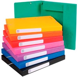 Exacompta Elastobox Cartobox rug van 2,5 cm geassorteerde kleuren: groen blauw geel rood oranje ...