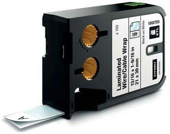 Dymo XTL tape kabelwikkel 1868705 21x39mm zwart op wit vinyl