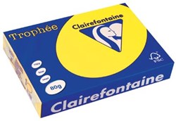 Gekleurd papier  A4  80 g  500 vel  zonnegeel Clairefontaine Trophée Intens