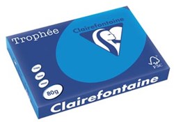 Gekleurd papier A3 turkoois 80 gr 500 vel Clairefontaine Trophée Intens