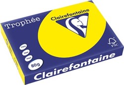 Gekleurd papier A3 80 gr 500 vel zonnegeel Clairefontaine Trophée Intens