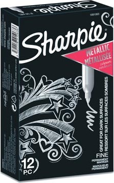 Sharpie permanente marker metallic, fijne punt, zilver-3