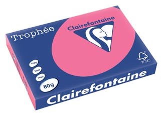 Gekleurd papier A3 80 gr 500 vel fuchsia Clairefontaine Trophée Intens