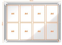 Binnenvitrine met draaideur en slot, magnetisch 8 x A4 Nobo Premium Plus-3