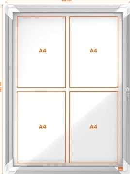Informatiebord buiten 4x A4 Nobo 69,2 x 53,2 x 4,5cm-2