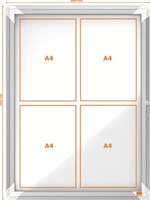 Informatiebord buiten 4x A4 Nobo 69,2 x 53,2 x 4,5cm-2