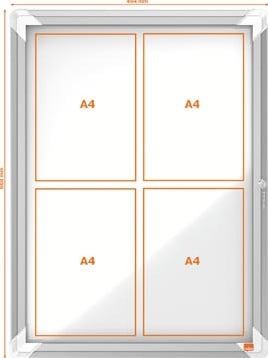 Informatiebord buiten 4x A4 Nobo 69,2 x 53,2 x 4,5cm-2