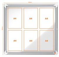 Nobo Premium Plus buitenvitrine, draaideur met slot, magnetisch, 6 x A4-3