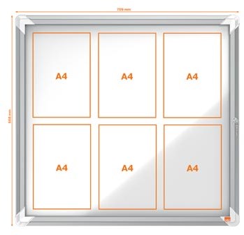 Nobo Premium Plus buitenvitrine, draaideur met slot, magnetisch, 6 x A4-3