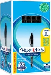 Papermate Balpen Flexgrip Ultra retractable medium zwart 30+6 gratis