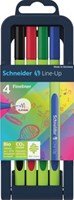 Schneider fineliner Line-Up etui van 4 stuks in geassorteerde kleuren