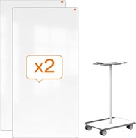 Nobo Move & Meet mobiel systeem met 2 whiteboard panelen, ft 180 x 90 cm-4