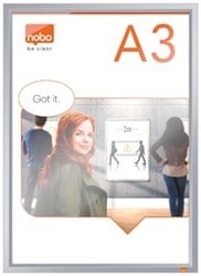 Clicklijst A3 Nobo Impression met geanodiseerd frame