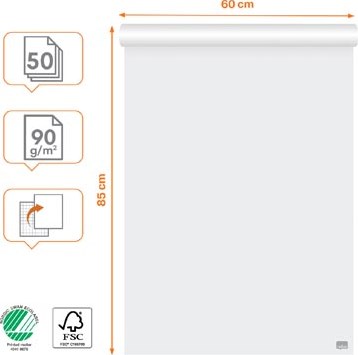 Nobo premium papierblok voor flipcharts 60 x 85 cm blok van 50 vel op rol-2