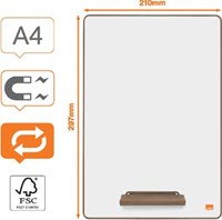 Mini whiteboard magnetisch met standaard A4 pak van 4 stuks Nobo-2