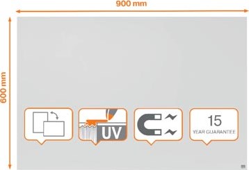 Nobo Infinity randloos whiteboard staal magnetisch 60 x 90 cm
