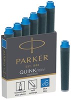 Parker Quink Mini inktpatronen blauw doos met 6 stuks