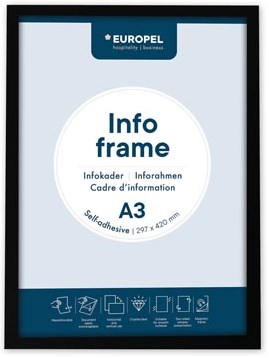 Europel zelfklevend kader ft A3, zwart, pak van 2 stuks