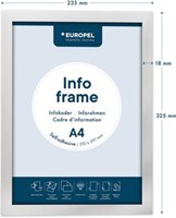 Europel zelfklevend kader ft A4, zilver, pak van 2 stuks-2