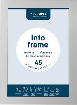 Europel zelfklevend kader ft A5, zilver, pak van 2 stuks