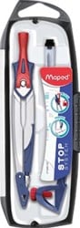 Maped passer Stop System 3-delige passerdoos: 1 passer Stop System 1 universeel inzetstuk en 1 kokert...