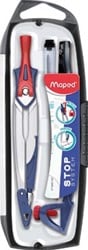 Maped passer Stop System 5-delige passerdoos: 1 passer Stop System 1 universeel inzetstuk 1 mineslij...
