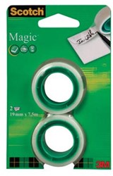 Scotch® plakband Magic  Tape ft 19 mm x 7,5 m, blister met 2 rolletjes