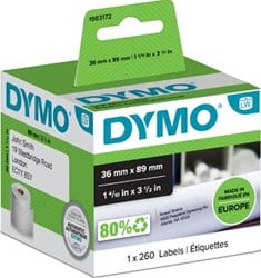Dymo LabelWriter etiektten 89 x 36 mm rol/ 260