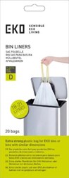 Afvalzak EKO MDPE type D met trekband 55x55cm 18-21L wit